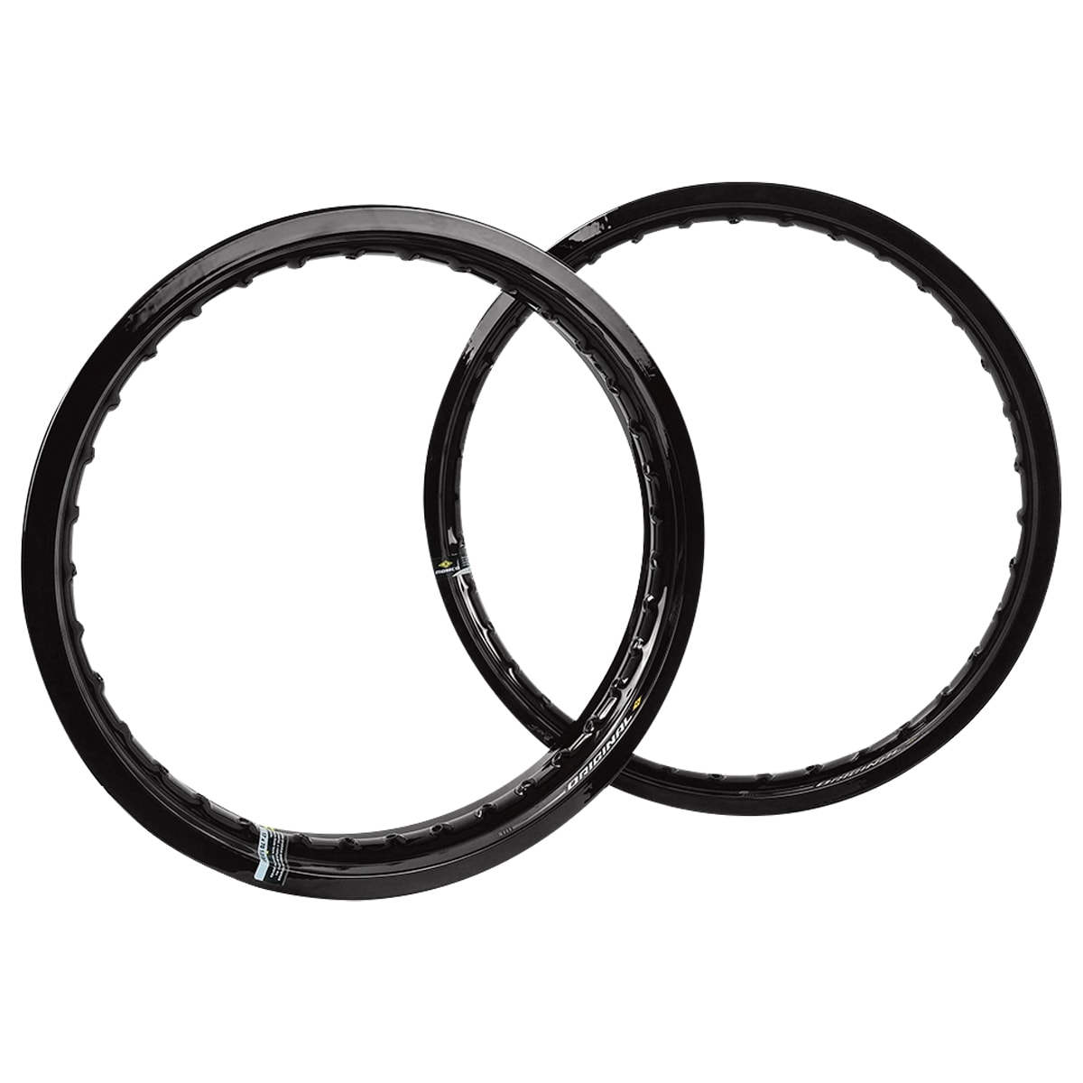 Segunda imagem do produto Par de Aros Monaco Dianteiro 21x70 - Traseiro 18x80 Mod. Original 36 Furos Preto