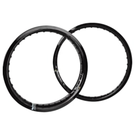 Segunda imagem do produto Par de Aros Monaco Dianteiro 21x70 - Traseiro 18x80 Mod. Original 36 Furos Preto