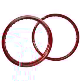 Segunda imagem do produto Par de Aros Monaco Dianteiro 21x70 - Traseiro 18x80 Mod. Original 36 Furos Vermelho