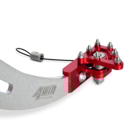 Segunda imagem do produto Pedal de Freio Crf 250f Aço 4win Ponta Retrátil Prata Vermelho