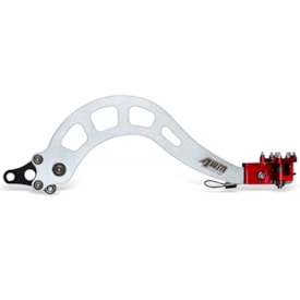 Pedal de Freio Crf 250f Aço 4win Ponta Retrátil Prata Vermelho