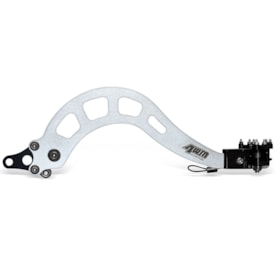 Pedal de Freio Crf 250f - Crf 300f Aço 4win Ponta Retrátil Prata Preto
