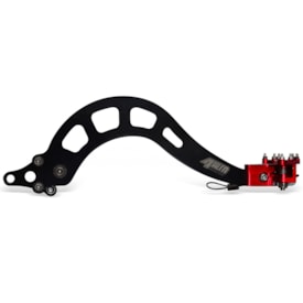 Pedal de Freio Crf 250f - Crf 300f Aço 4win Ponta Retrátil Preto Vermelho