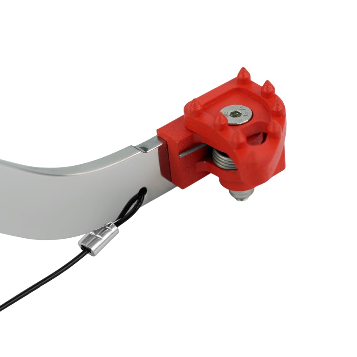 Segunda imagem do produto Pedal de Freio Crf 250f - Crf 300f Foco Racing Prata Vermelho Ponta Retrátil