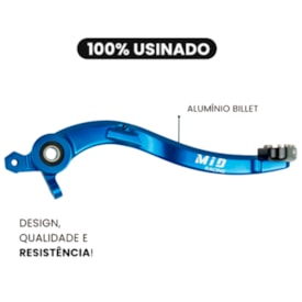 Segunda imagem do produto Pedal de Freio Ktm 150 250 300 350 450 Exc Excf 17/23 Mid Racing Azul