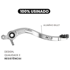 Segunda imagem do produto Pedal de Freio Ktm 150 250 300 350 450 Exc Excf 17/23 Mid Racing Prata