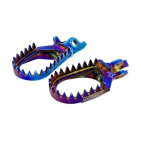 Pedaleira Crf 250rx 19/26 - Crf 450rx 17/26 Rezzy Shark Pro Inox Azul