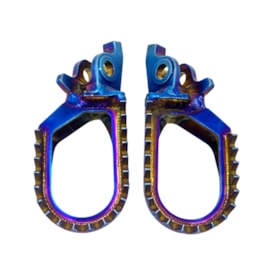 Segunda imagem do produto Pedaleira Crf 250rx 19/26 - Crf 450rx 17/26 Rezzy Shark Pro Inox Azul