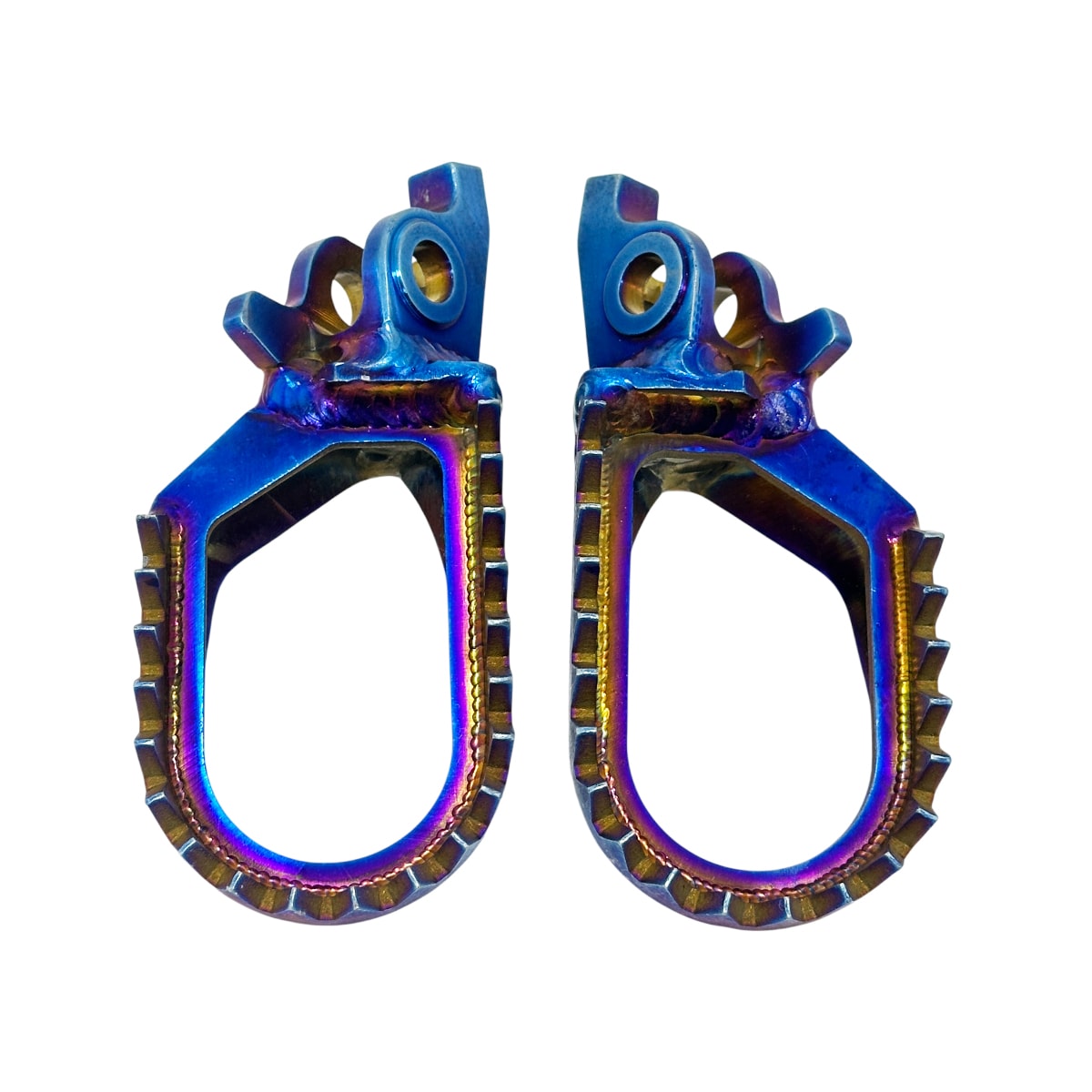 Segunda imagem do produto Pedaleira Kxf 250 04/26 - Kxf 450 06/26 Rezzy Shark Pro Inox Azul