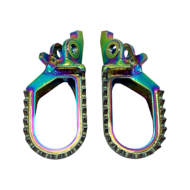 Segunda imagem do produto Pedaleira Kxf 250 04/26 - Kxf 450 06/26 Rezzy Shark Pro Inox Rainbow
