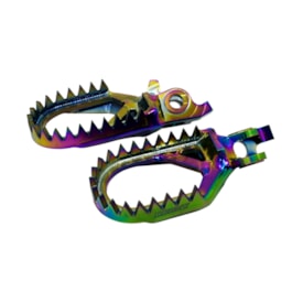 Pedaleira Kxf 250 04/26 - Kxf 450 06/26 Rezzy Shark Pro Titânio Rainbow