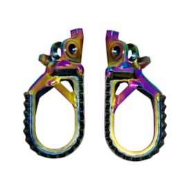 Segunda imagem do produto Pedaleira Kxf 250 04/26 - Kxf 450 06/26 Rezzy Shark Pro Titânio Rainbow