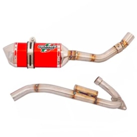 Ponteira e Curva de Escape Bros 150 Nxr Viola Racing Ms1 Vermelho