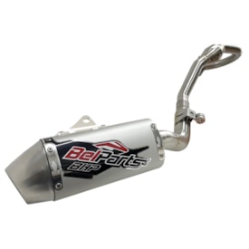 Segunda imagem do produto Ponteira e Curva de Escape Crf 230 Belparts Bhp Short Prata