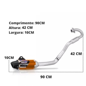 Segunda imagem do produto Ponteira e Curva de Escape Crf 230 Protork Powercore 3 Steel Dourado