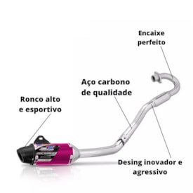 Segunda imagem do produto Ponteira e Curva de Escape Crf 230 Protork Powercore 3 Steel Rosa