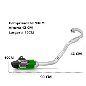 Segunda imagem do produto Ponteira e Curva de Escape Crf 230 Protork Powercore 3 Steel Verde Neon