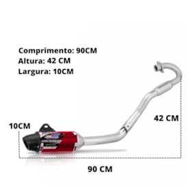 Segunda imagem do produto Ponteira e Curva de Escape Crf 230 Protork Powercore 3 Steel Vermelho