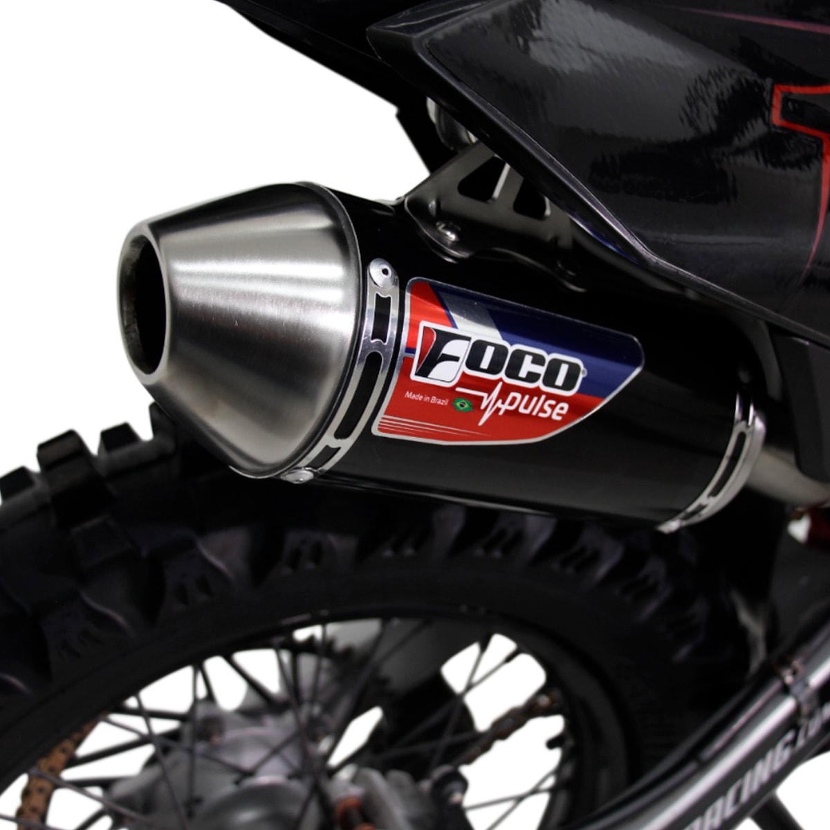 Segunda imagem do produto Ponteira e Curva de Escape Crf 250f Foco Pulse Preto