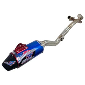 Segunda imagem do produto Ponteira e Curva de Escape Crf 250f Protork Powercore 3 Azul