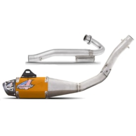 Segunda imagem do produto Ponteira e Curva de Escape Crf 250f Protork Powercore 4 Dourado