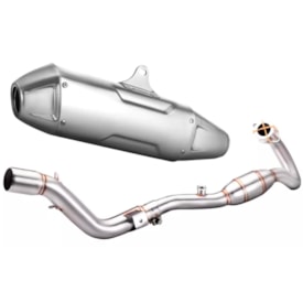 Ponteira e Curva de Escape Crf 250L Completa Rezzy Inox Aluminio