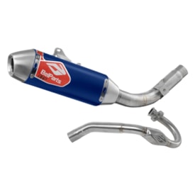 Segunda imagem do produto Ponteira e Curva de Escape Crf 300f Belparts Bhp Pro Short Azul