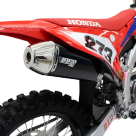 Segunda imagem do produto Ponteira e Curva de Escape Crf 450r 450rx 21/24 Foco Racing Concept Pro F3 Preto