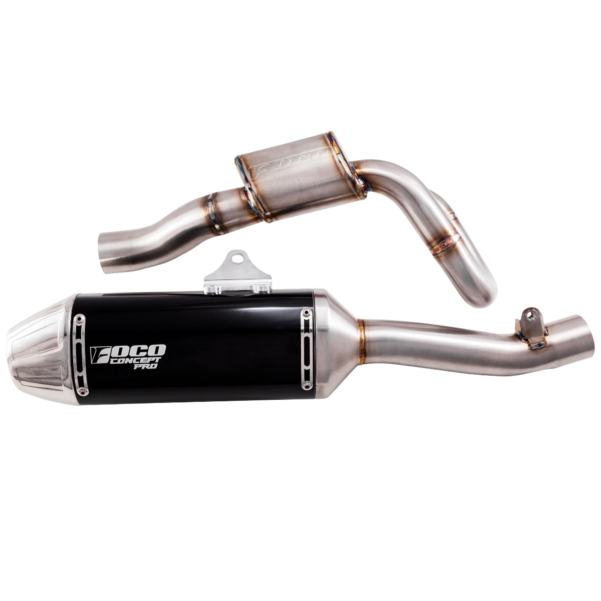 Ponteira e Curva de Escape Crf 450r 450rx 21/24 Foco Racing Concept Pro F3 Preto