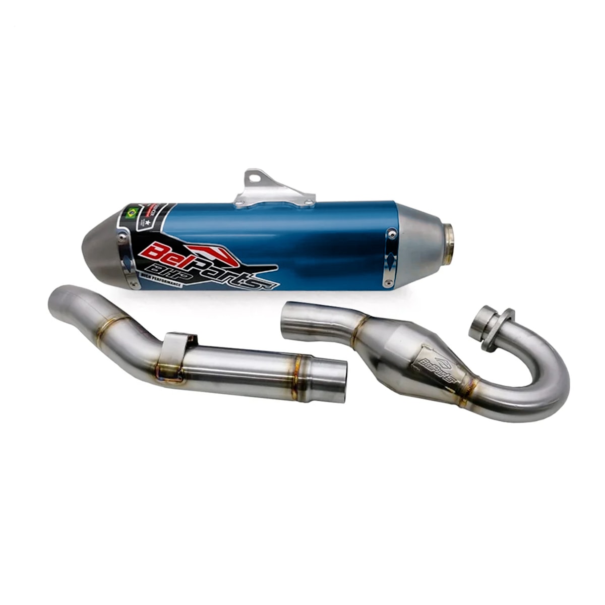 Segunda imagem do produto Ponteira e Curva de Escape Crf 450x 05/15 Belparts Bhp Azul