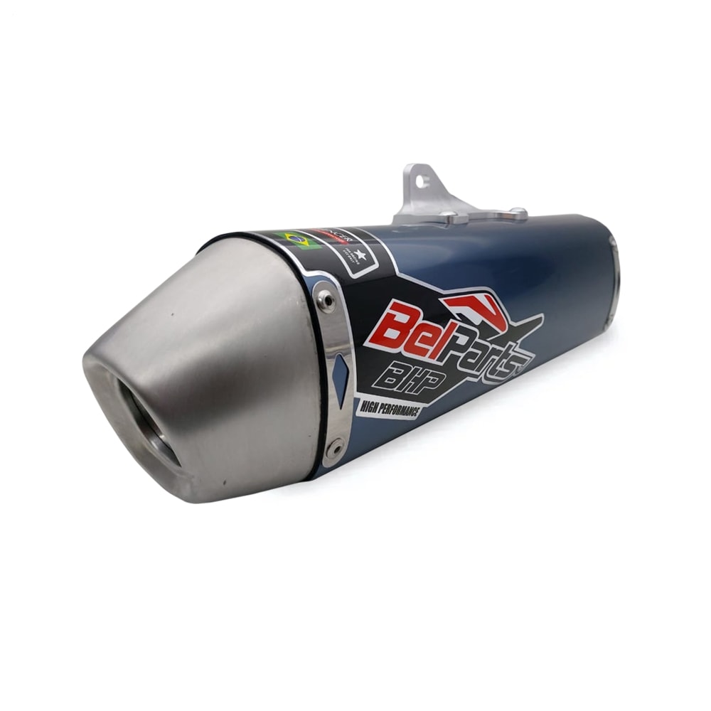 Ponteira e Curva de Escape Kxf 450 19/23 Belparts Bhp Inox Azul