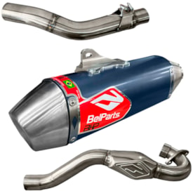 Segunda imagem do produto Ponteira e Curva de Escape Nxr 160 Bros 14/24 Belparts Bhp Azul