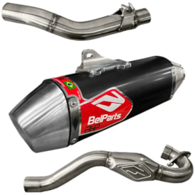 Segunda imagem do produto Ponteira e Curva de Escape Nxr 160 Bros 15/25 Belparts Bhp Preto