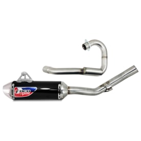 Ponteira e Curva de Escape Tornado Foco Racing Pulse Preto
