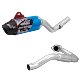 Segunda imagem do produto Ponteira e Curva de Escape Tornado Protork Powercore 3 Steel Azul
