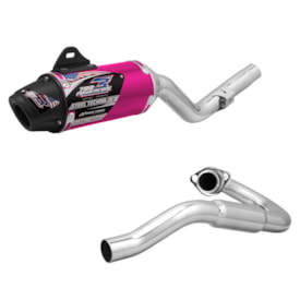 Segunda imagem do produto Ponteira e Curva de Escape Tornado Protork Powercore 3 Steel Rosa