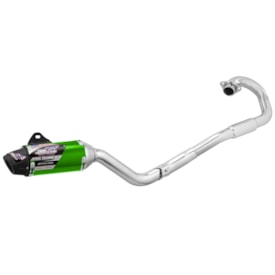 Ponteira e Curva de Escape Tornado Protork Powercore 3 Steel Verde Neon