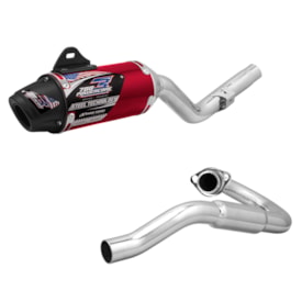 Segunda imagem do produto Ponteira e Curva de Escape Tornado Protork Powercore 3 Steel Vermelho