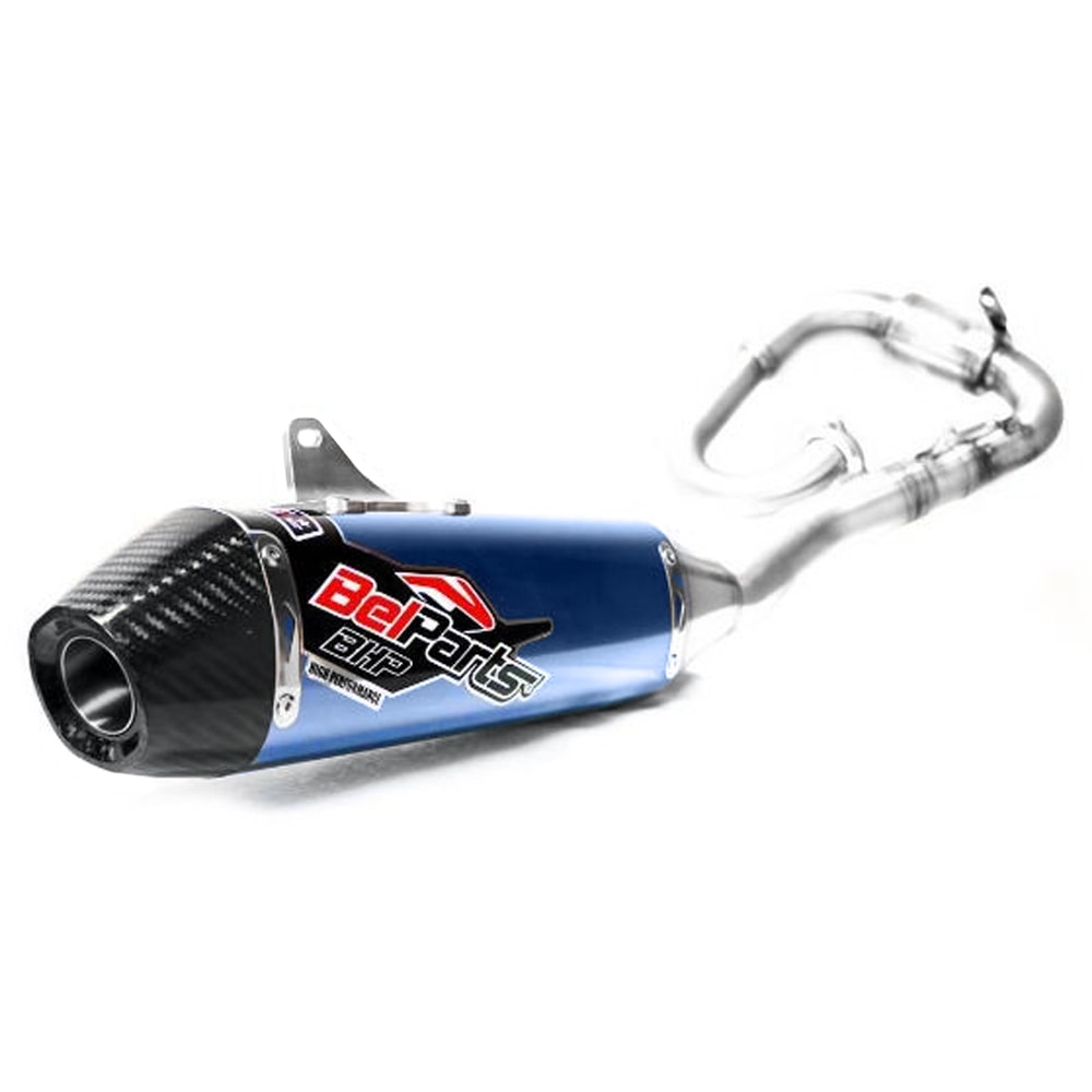 Ponteira e Curva de Escape Yzf 250 19/22 Belparts Bhp Azul Carbon