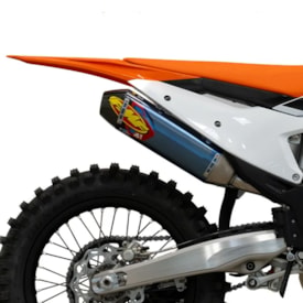 Segunda imagem do produto Ponteira Ktm 250 Excf 20/23 - 350 Excf 20/23 Fmf Factory 4.1 Rct Titânio Carbon Azul