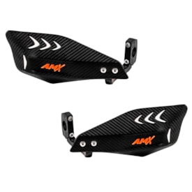 Protetor de Mão Amx Wing Carbon Preto Laranja Fluor