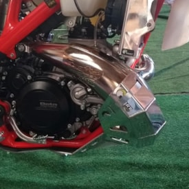 Segunda imagem do produto Protetor de Motor e Escape Beta 2T 250rr 13/19 - 300rr 13/19 Start Racing Prata