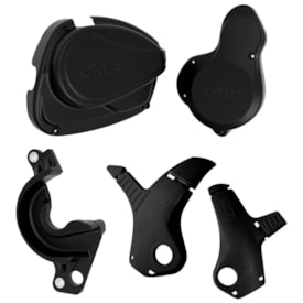 Protetor de Quadro e Tampas Laterais Crf 230 + Antiblock Okta Preto