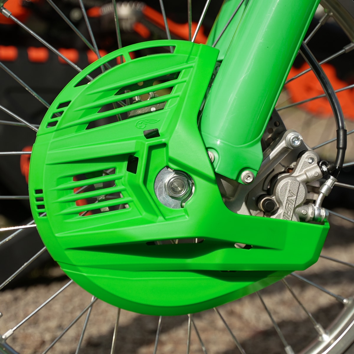 Segunda imagem do produto Protetor Disco de Freio Dianteiro Crf 250r - Crf 450r Amx Verde