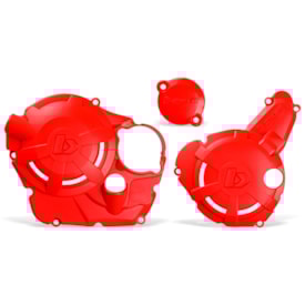 Protetor Tampas do Motor + Filtro Óleo Crf 250f Biker Xtreme Vermelho