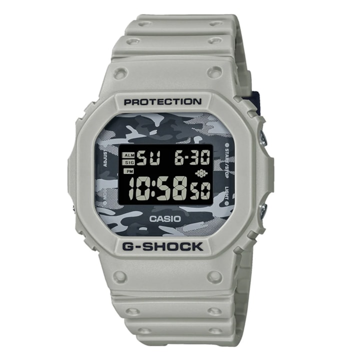 Relógio G-shock Dw-5600ca-8dr Digital Branco Camo