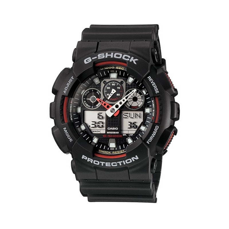 Relogio G-shock Ga-100-1a4dr Preto Vermelho