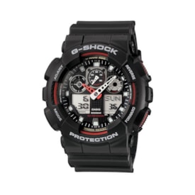 Relogio G-shock Ga-100-1a4dr Preto Vermelho