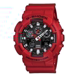Relogio G-shock Ga-100b-4adr Vermelho Anadigi