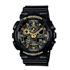 Relogio G-shock Ga-100cf-1a9dr Camo Dourado Anadigi